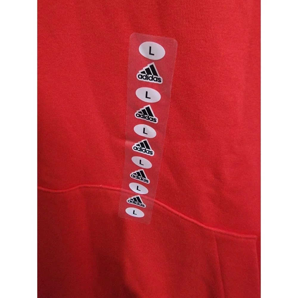 Adidas Men's Feelcozy Pullover‎ Hoodie Scarlet Red White Logo Size Large NWT